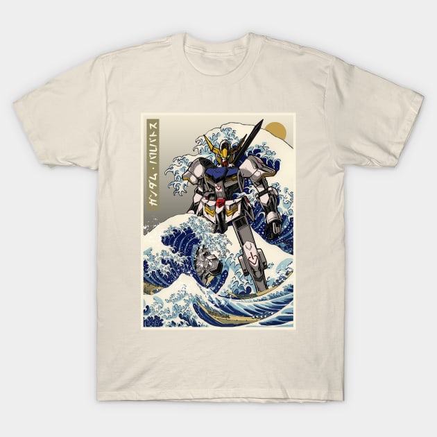 Hokusai Gundam Barbatos T-Shirt by kimikodesign